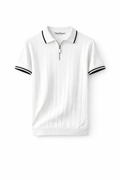 Erkek Polo Yaka Fermuarlı Detaylı Örme Triko Tshirt